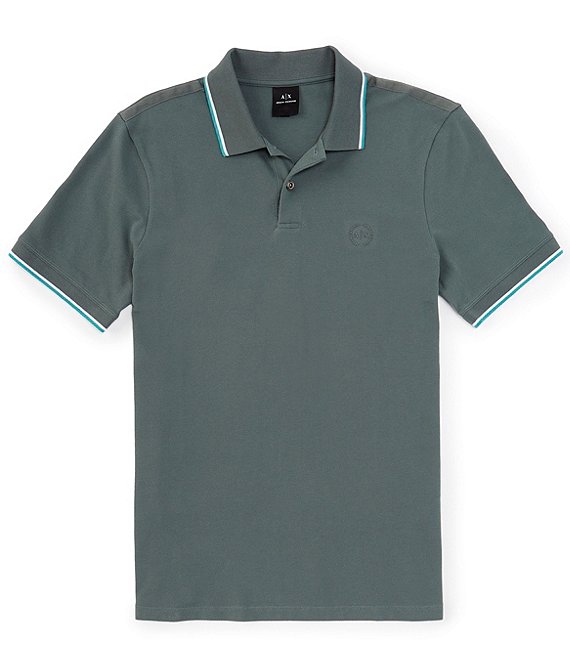 Armani Exchange Tipped Pique Short Sleeve Polo Shirt | Dillard's
