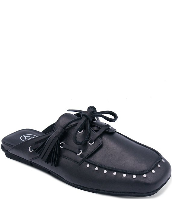 ASH Bavaria Studded Leather Tassel Tie Mules