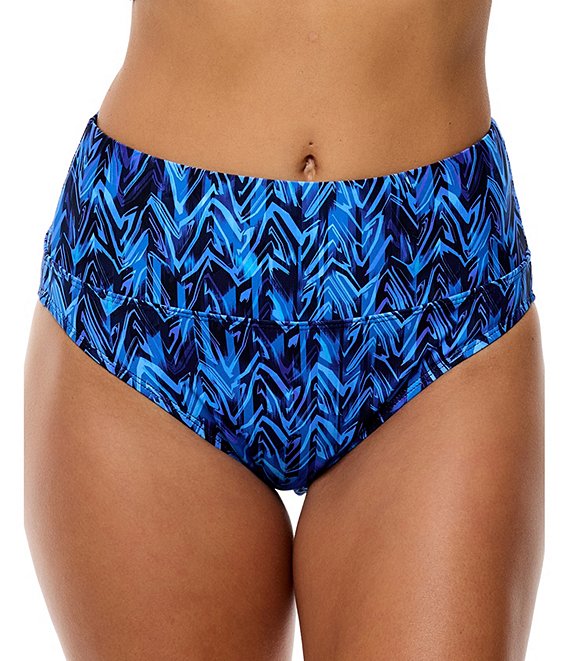 Athena Open Ocean Harmony High Waist Swim Bottom, Navy - Image 1