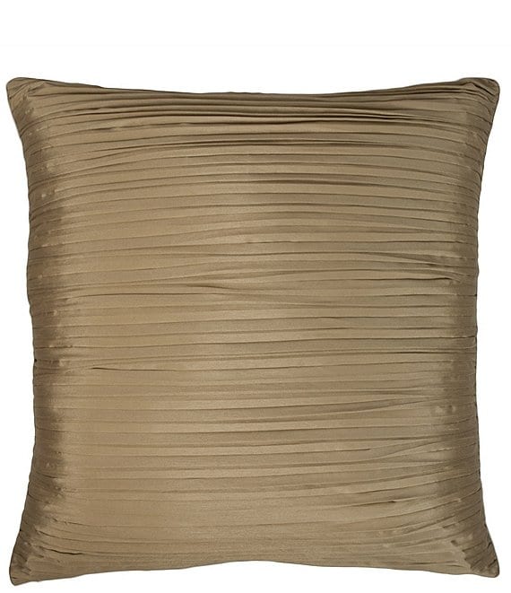 Austin Horn Classics Peacock Paradise Faux Silk Pleated Decorative Square Pillow