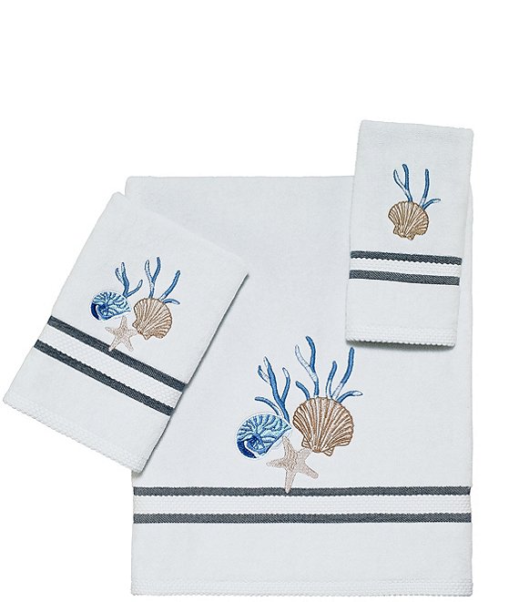 Avanti Linens Blue Lagoon 3-Piece Embroidered Bath Towel Set
