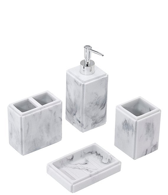 4 Piece Bathroom Accessory Set - Includes Soap Dispenser