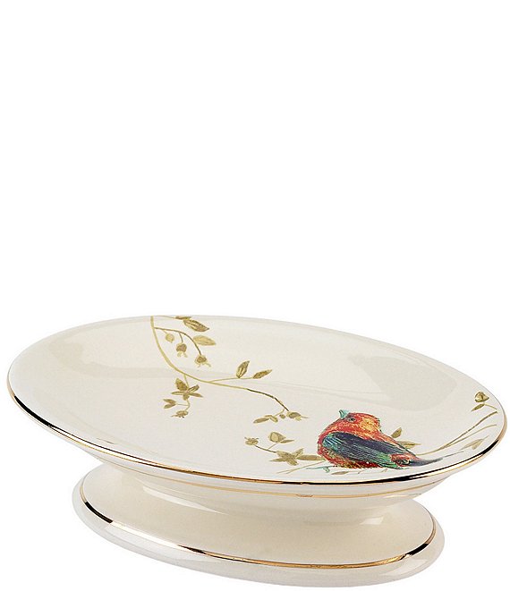 Avanti Linens Gilded Birds Ceramic Soap Dish