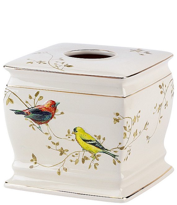 Avanti Linens Gilded Birds Ceramic Tissue Box