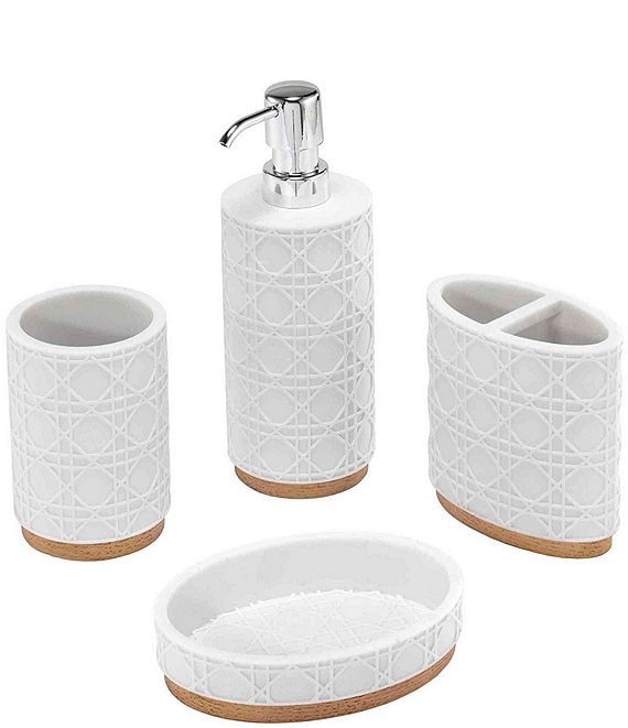 Avanti Linens x Nicole Miller Lena 4-Piece Bath Set, White - Image 1
