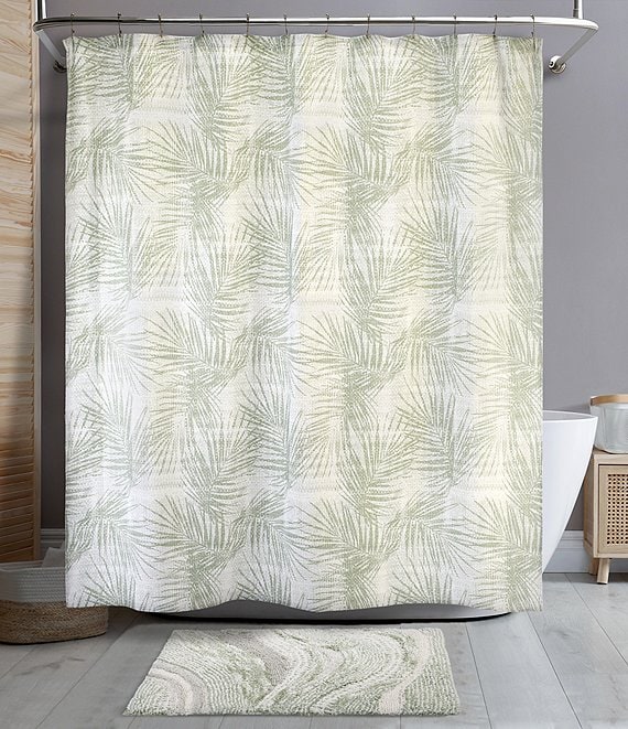 Avanti Linens Palmera Palms Print Decorative Shower Curtain