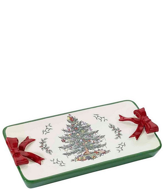 Avanti Linens Spode Christmas Tree® Collection Dimensional Red Ribbons Vanity Bath Tray