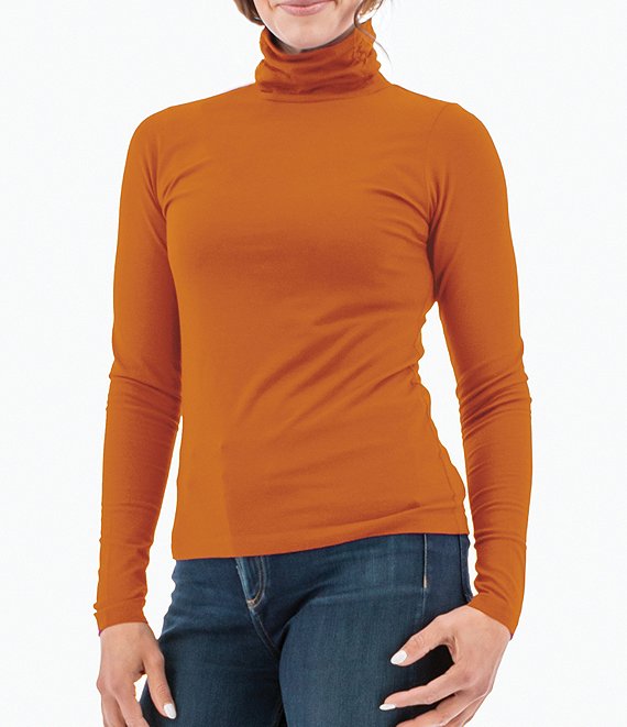 COTTON JERSEY LONG SLEEVE TURTLENECK