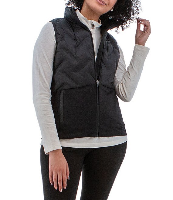 Aventura Everett Mixed Media Stand Collar Zip Front Vest