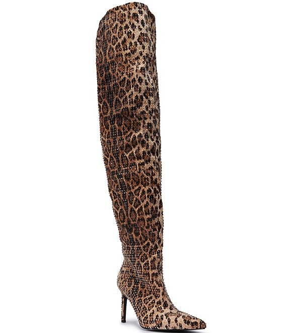 Azalea Wang Women s Adventurous Leopard Print Stiletto Boots