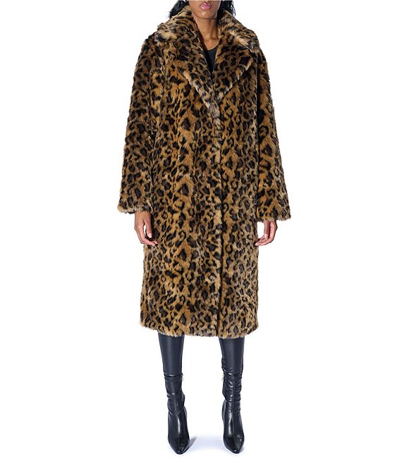 Azalea Wang Catty Faux Fur Printed Collared Wrap Jacket Azalea Wang Catty Faux Fur Printed Collared Wrap Jacket