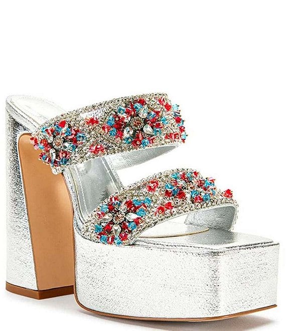 Duncan High Heel Rhinestone Peep Toe Sandal – Camille La Vie