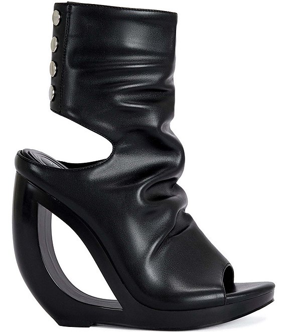 Azalea Wang Circos Open Toe Cut Out Wedge Slouch Booties | Dillard's