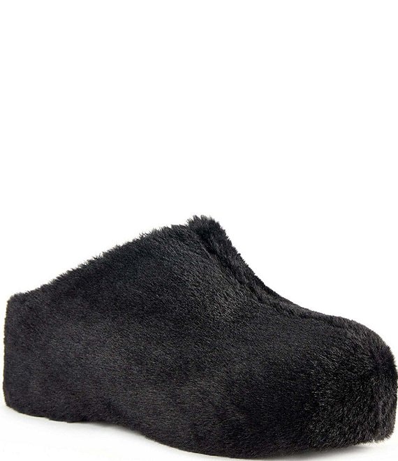 Azalea Wang Darwinfur Faux Fur Platform Clogs