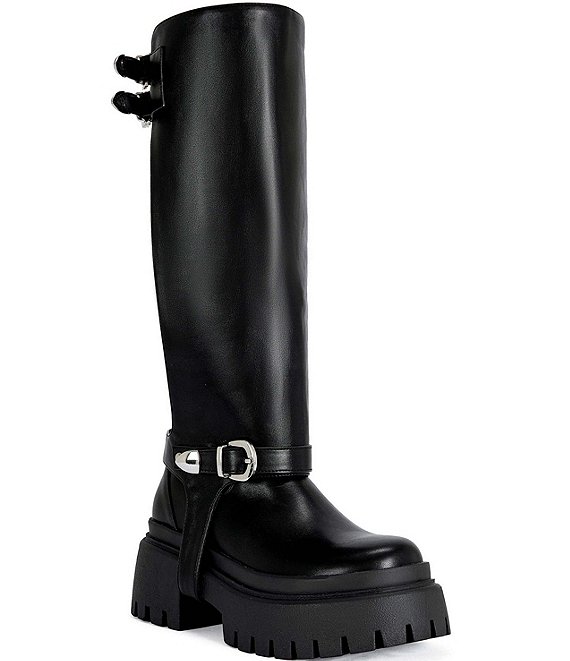Azalea Wang Rampage Open Back Moto Boots