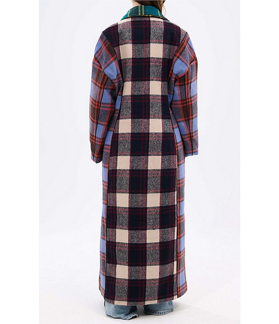Azalea Wang Studio Checked Pattern Notch Collar Oversized Fit