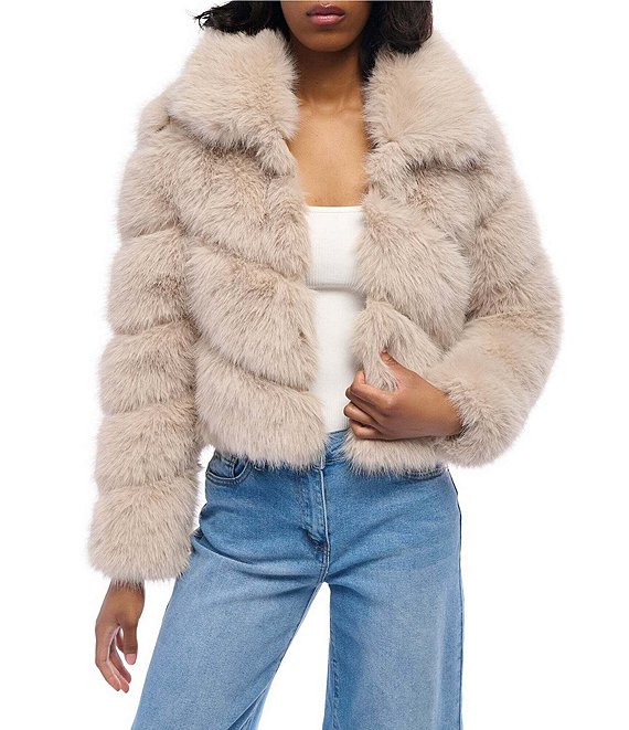 Pelted faux fur jacket best sale