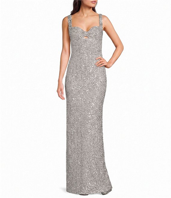 B. Darlin Sequin Keyhole Front Fitted Dress