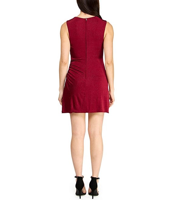 B Darlin Women's Slinky Side Ruched Dress - Burgundy