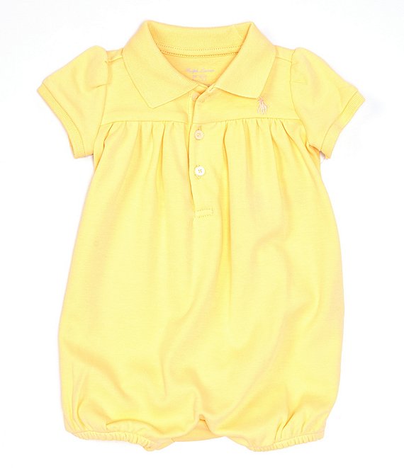 Ralph Lauren Baby Girls 3-24 Months Puffed-Sleeve Interlock Romper