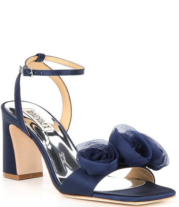 Badgley Mischka Carli Rossette Satin Dress Sandals | Dillard's