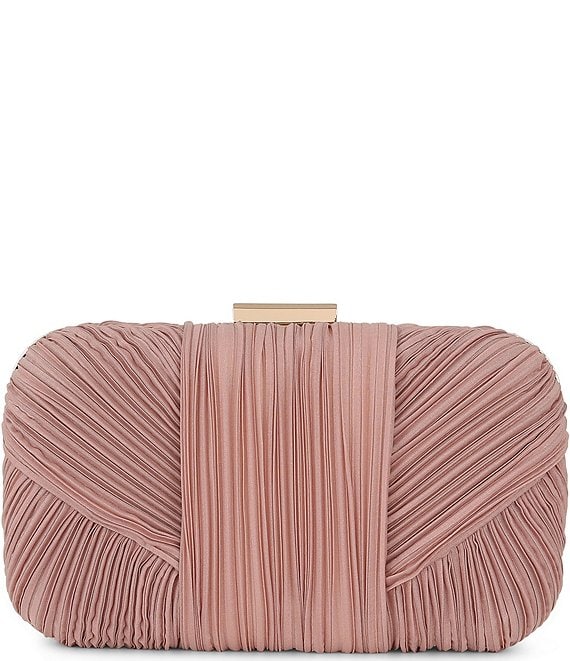 Jewel by Badgley Mischka Cleo Shimmer Pleated Minaudiere Clutch