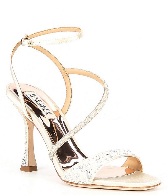 Badgley Mischka Sally Crystal Embellished Ankle Strap Dress Sandals ...