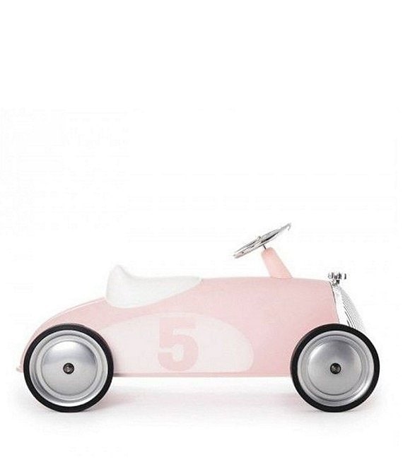 Color:Petal Pink - Image 1 - Rider Large Race Numbered Vintage Ride-On Car