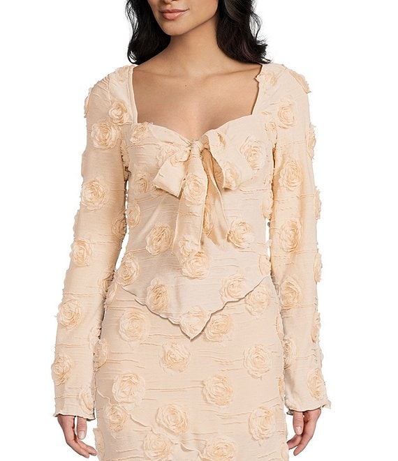 Bailey Rose Long Sleeve Coordinating Rosette Top