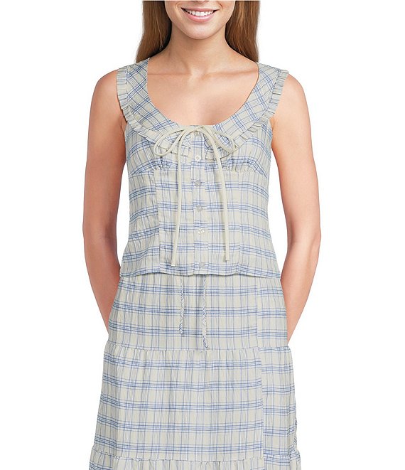 Bailey Rose Sleeveless Peter Pan Plaid Coordinating Top