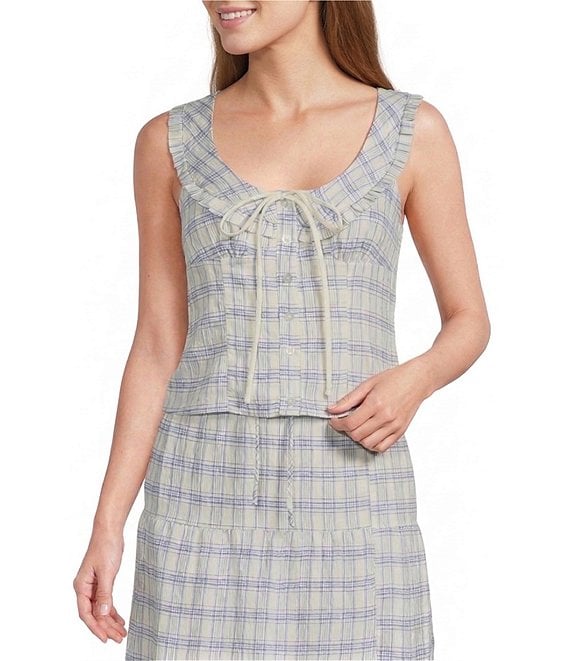 Bailey Rose Sleeveless Peter Pan Plaid Coordinating Top