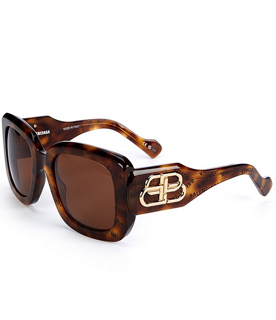 Balenciaga Women's BB0069S 53mm New Havana Rectangle Sunglasses | Dillard's