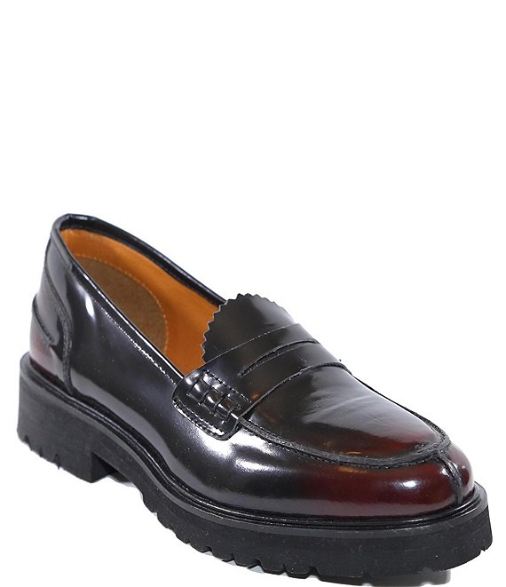 band of the free Alder Shiny Leather Lug Sole Penny Loafers | Dillard's