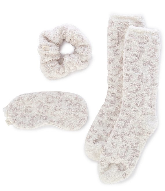 Color:Cream/Stone - Image 1 - Barefoot in the Wild™ Eye Mask, Scrunchie and Sock Set