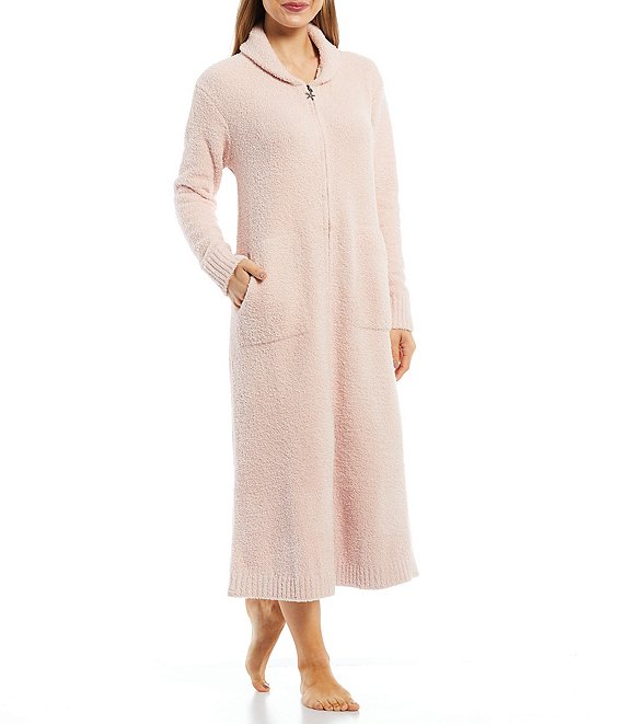 Color:Dusty Rose - Image 1 - CozyChic® Full Zip Front Caftan Robe