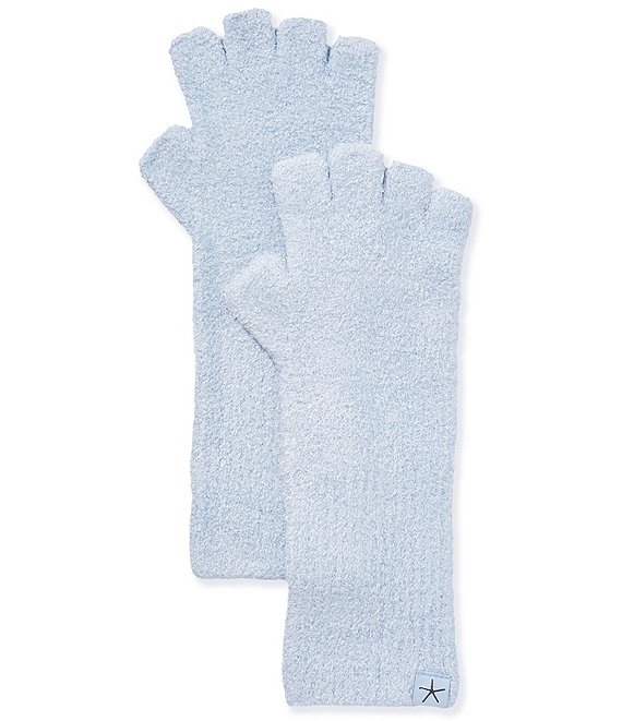 Barefoot Dreams CozyChic Lite Fingerless Gloves, Snow Drop - Image 1