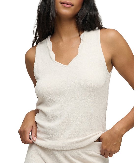 Barefoot Dreams CozyChic Ultra Lite® Knit Scallop V-Neck Coordinating Lounge Top