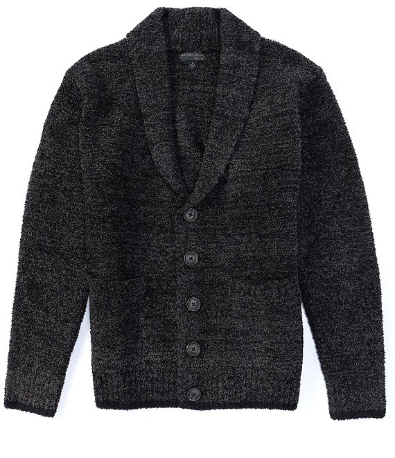 Color:Heather Carbon - Image 1 - Long-Sleeve Shawl Collar Cardigan Sweater