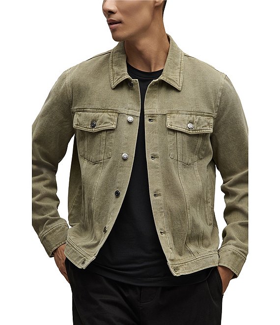 Barefoot Dreams Malibu Collection® Men's Brushed Twill Jacket, Military - Image 1