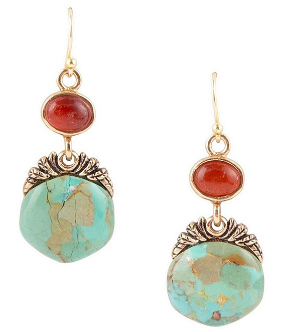 Barse Bronze and Genuine Stone Drop Earrings | Dillard's