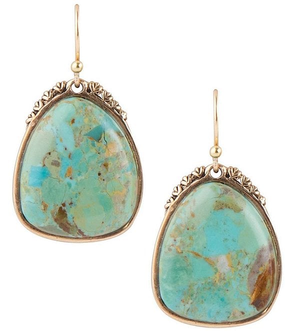 Barse Bronze and Genuine Turquoise French Wire Drop Earrings | Dillard's