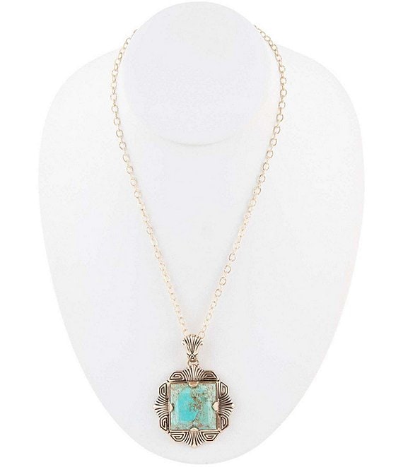 Barse Bronze and Genuine Turquoise Pendant Necklace | Dillard's