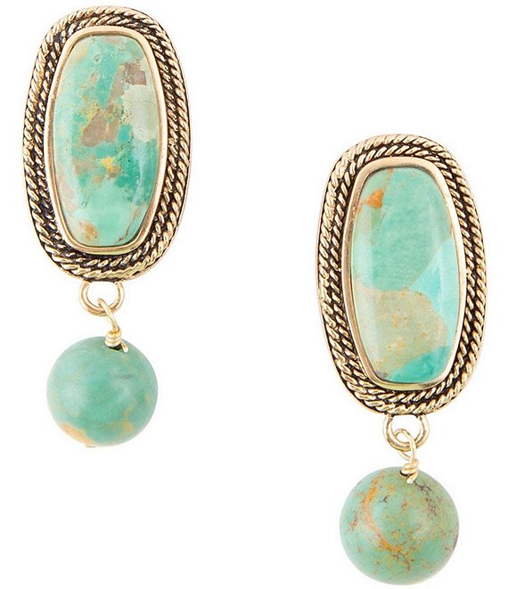 Barse Bronze and Turquoise Genuine Stone Clip Earrings | Dillard's