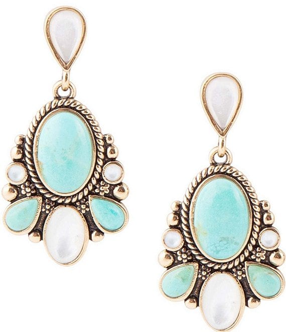Statement Turquoise Frame Earrings – Mayas Gems
