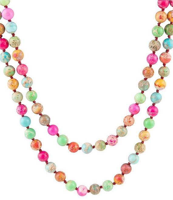 Barse Genuine Stone Bright Long Strand Necklace, Multi - Image 1