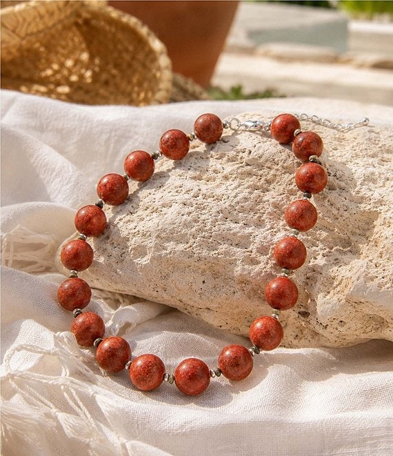 Barse Red Mesa Silver, Chrysocolla and Jasper Collar Necklace