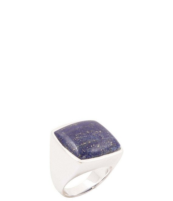 Barse Starlit Silver and Lapis Statement Ring