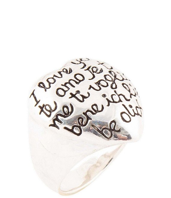 Barse Sterling Silver Engraved Heart Chunky Ring