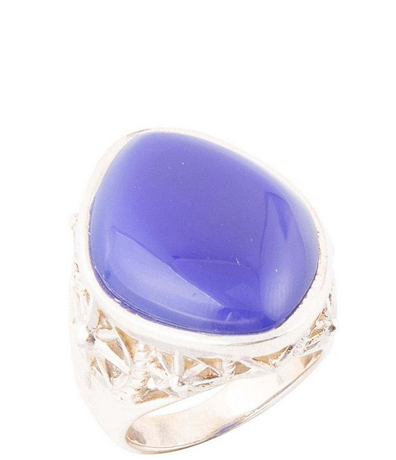 Barse Regatta Blue Agate and Sterling Silver Ring