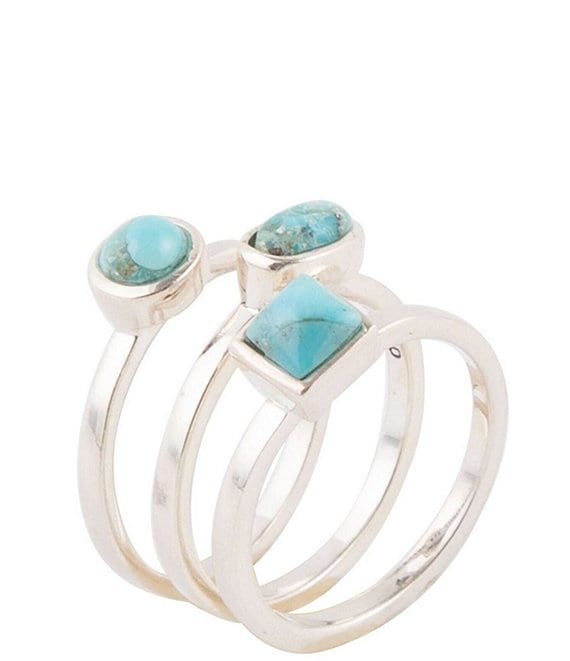 Barse Sterling Silver Blue Turquoise Stackable Ring